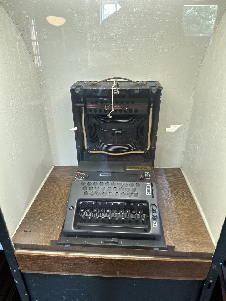 Enigma machine inside Captain Ridley's Hunting Party Wetherspoon in Bletchley, Milton Keynes 