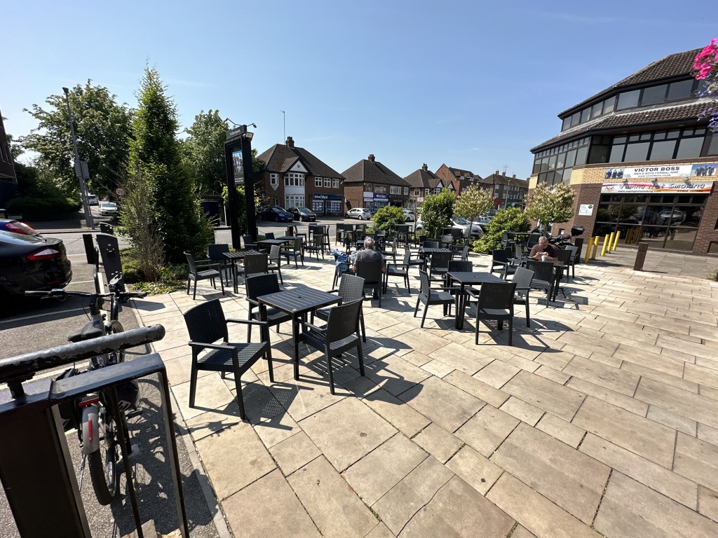 Front seating area of Captain Ridley's Hunting Party Wetherspoon in Bletchley, Milton Keynes 